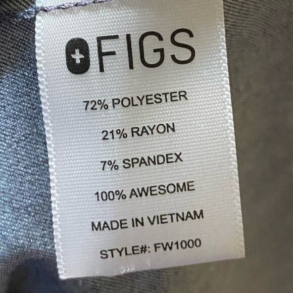 FIGS Technical Collection FW1000 Scrub Top Short Sleeve v-neck Grey Size Medium - Picture 6 of 12